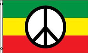 RASTA PEACE SIGN (3ft X 5ft) FLAG