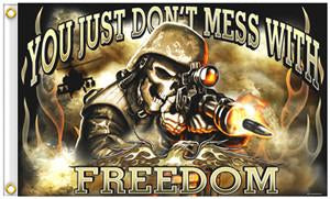 DONT MESS FREEDOM DELUXE BIKER (3ft X 5ft) FLAG