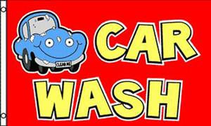 RED CAR WASH (3ft X 5ft) FLAG