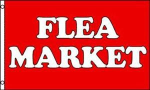 RED FLEA MARKET (3ft X 5ft) FLAG