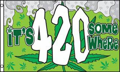 IT 4:20 SOMEWHERE (3ft X 5ft) MARIJUANA FLAG