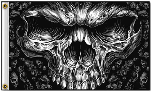 DELUXE GRIM REAPER FACE (3ft X 5ft) BIKER FLAG