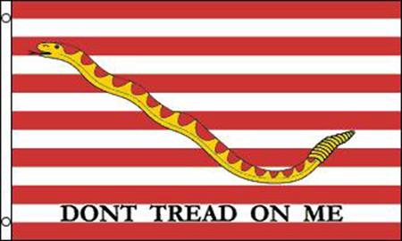 FIRST NAVY JACK TREAD ON ME FLAG (3ft X 5ft)
