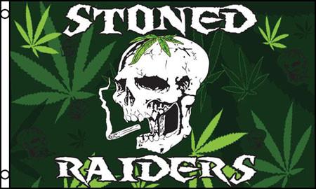 STONED RAIDERS SKULL POT LEAF 3X5 FLAG