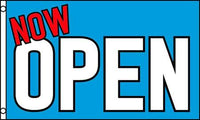 NOW OPEN BLUE (3ft X 5ft) FLAG