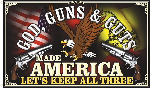 GOD GUNS & GUTS DELUXE (3ft X 5ft) FLAG