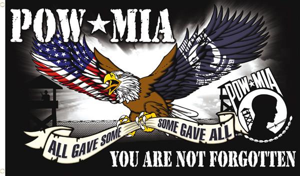 POW MIA FORGOTTON DELUXE (3ft X 5ft) FLAG