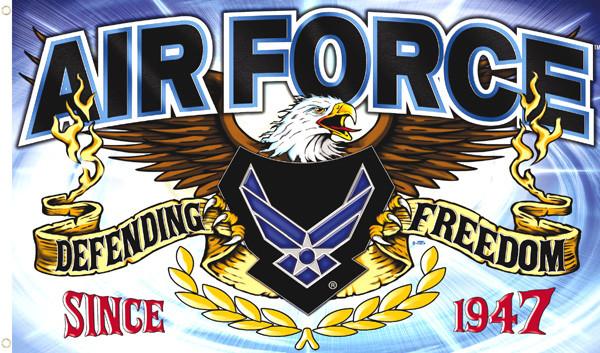 AIRFORCE DEFENDING FREEDOM DELUXE (3ft X 5ft) FLAG