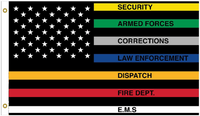 COLORED FIRST RESPONDERS AMERICAN FLAG THIN LINE (3ft X 5ft) FLAG