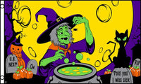 WITCHES BREW halloween (3ft X 5ft) FLAG