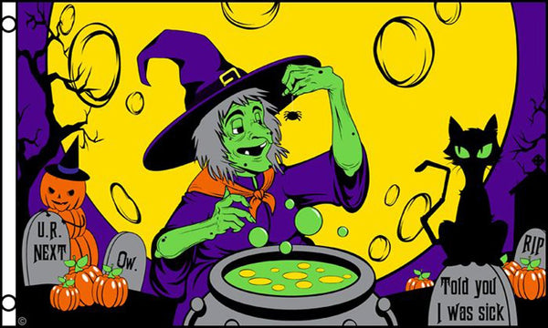 WITCHES BREW halloween (3ft X 5ft) FLAG
