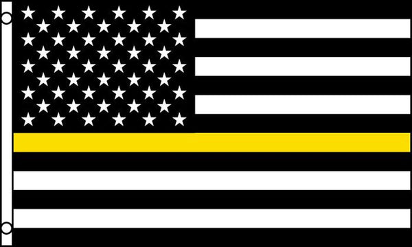 AMERICAN THIN YELLOW LINE law enforcement (3ft X 5ft) FLAG