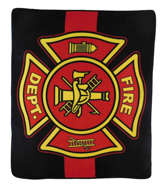 FIRE DEPARTMENT LARGE (50in X 60in) PLUSH FIRE FIGHTER THROW BLANKET