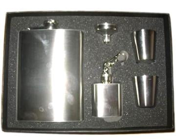 TWIN STAINESS STEEL FLASK DRINKING SET