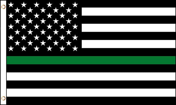 AMERICAN THIN GREEN LINE military / border patrol lives (3ft X 5ft) FLAG