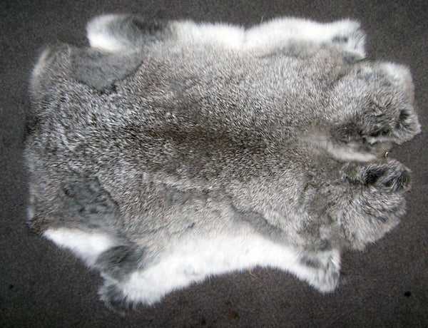 LIGHT GREY NATURAL RABBIT SKIN PELT