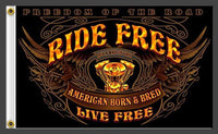 RIDE FREE LIVE FREE DELUXE (3ft X 5ft) BIKER FLAG