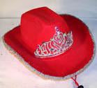 VELVET RED COWBOY HAT WITH TIARA