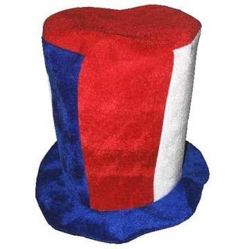 TALL RED WHITE BLUE PARTY HAT