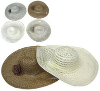 LADIES WIDE BRIM RIBBON HATS