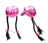 PINK TWIN BRAIDED PONYTAIL  HAT