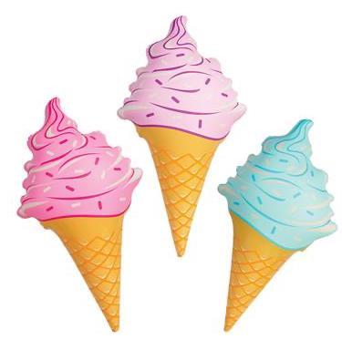 PASTEL ICE CREAM CONE 36 INCH INFLATABLE ( sold by the piece or dozen )