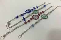 HANDMADE DREAM CATCHER BEADED STONE SILVER BRACELETS (sold by the piece or pack of 6)