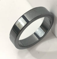 6MM FLAT STYLE BLACK HEMATITE STONE RING