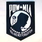 JUMBO 10 INCH EMBROIDERED PATCH POW MIA