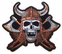 VIKING SKULL AXES JUMBO 6 INCH PATCH