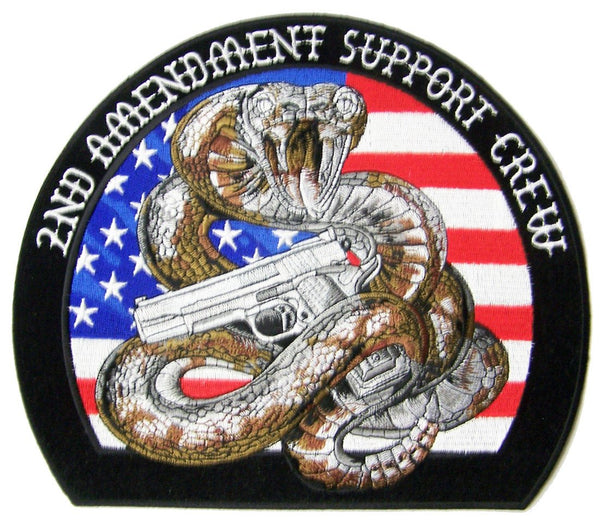 2ND AMENDMENT RATTLESNAKE EMBROIDERED PATCH 4 INCH