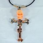 3-D MULITCOLOR SKULL AND CROSS ROPE 18 IN NECKLACE