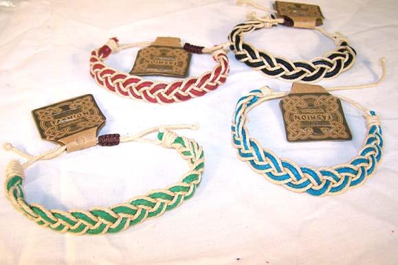 BRAIDED HEMP ASST COLOR ROPE BRACELETS