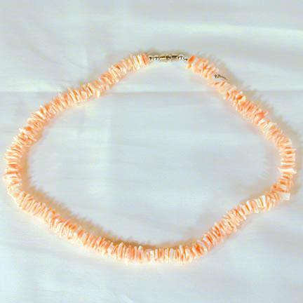 PINK ROUGH CUT NATURAL SHELL NECKLACE
