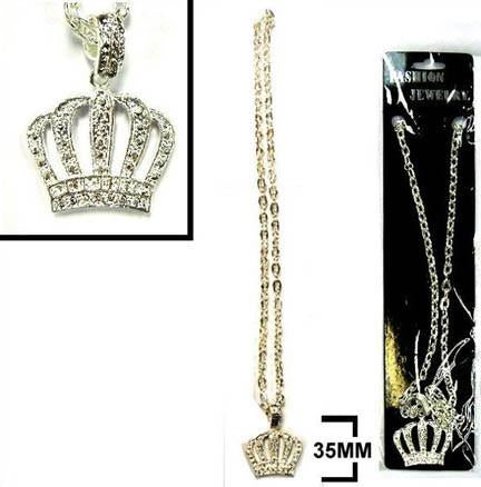 HEAVY BLING BLING KING CROWN NECKLACE