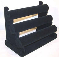 THREE LEVEL BLACK VELVET BRACELET DISPLAY RACK
