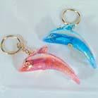 TRANSPARENT GLITTER DOLPHIN KEY CHAIN