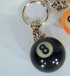 BILLIARD POOL BALL BLACK EIGHT BALL KEY CHAIN