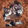 LION TIGER DYED LONG SLEEVE TEE SHIRT