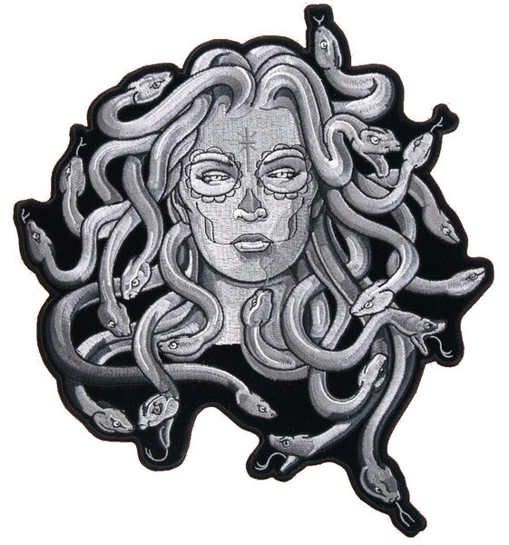 JUMBO 10 INCH MEDUSA WOMEN WITH SNAKE HAIR EMBROIDERED PATCH