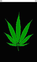 GREEN POT LEAF MARIJUANA (3ft X 5ft) FLAG