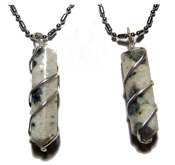 RAINBOW MOONSTONE COIL WRAPPED STONE STAINLESS STEEL BALL CHIAN NECKLACE