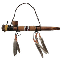 BUFFALO HEAD WOODEN PEACE PIPE