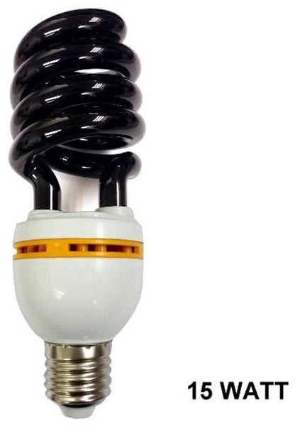 TWIST SPIRAL 15 WATT ENERGY SAVER BLACK LIGHT BULB