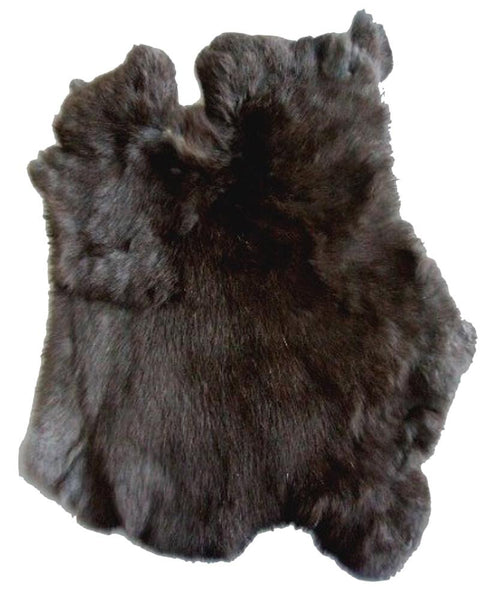 BLACK NATURAL RABBIT SKIN PELT