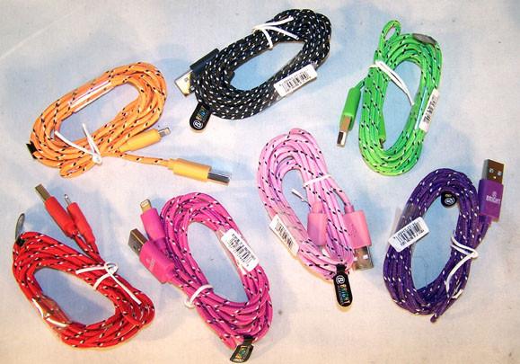 BRAIDED CLOTH PHONE CABLE CHARGING CORDS 6 FOOT