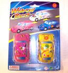 STICKY CAR W FLOWER PRINT WINDOW RACERS