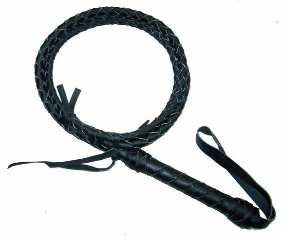DELUXE BLACK 8 FOOT MEXICO LEATHER BULL WHIP