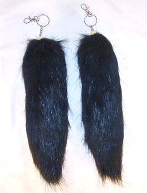 BLACK FOX TAIL KEY CHAINS