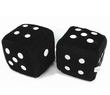 LARGE BLACK PLUSH 3 INCH DICE